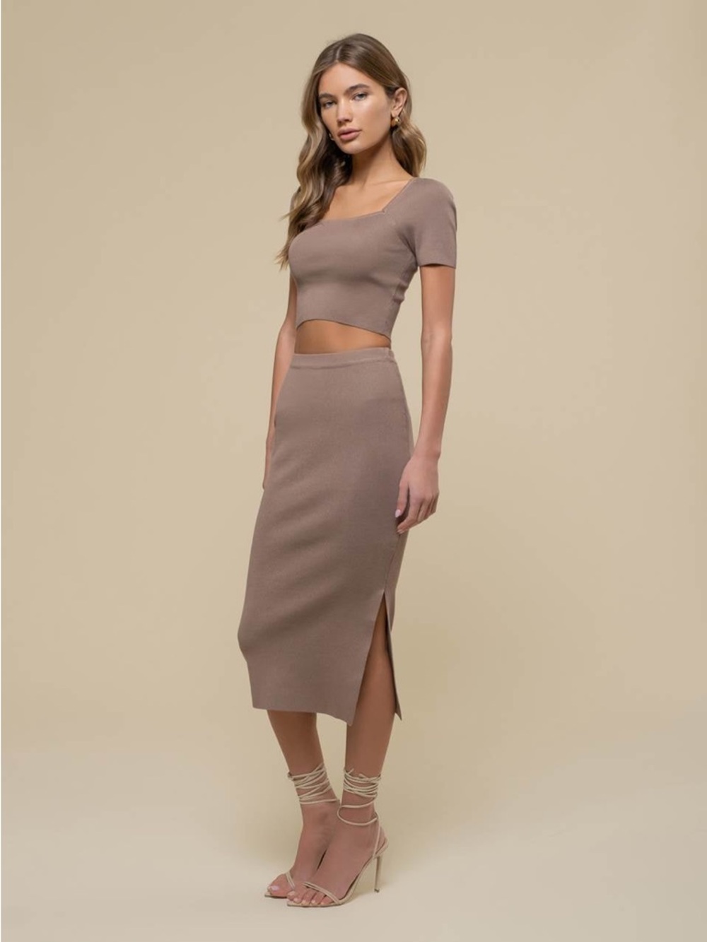 Matching Midi Pencil Skirt & Top Set